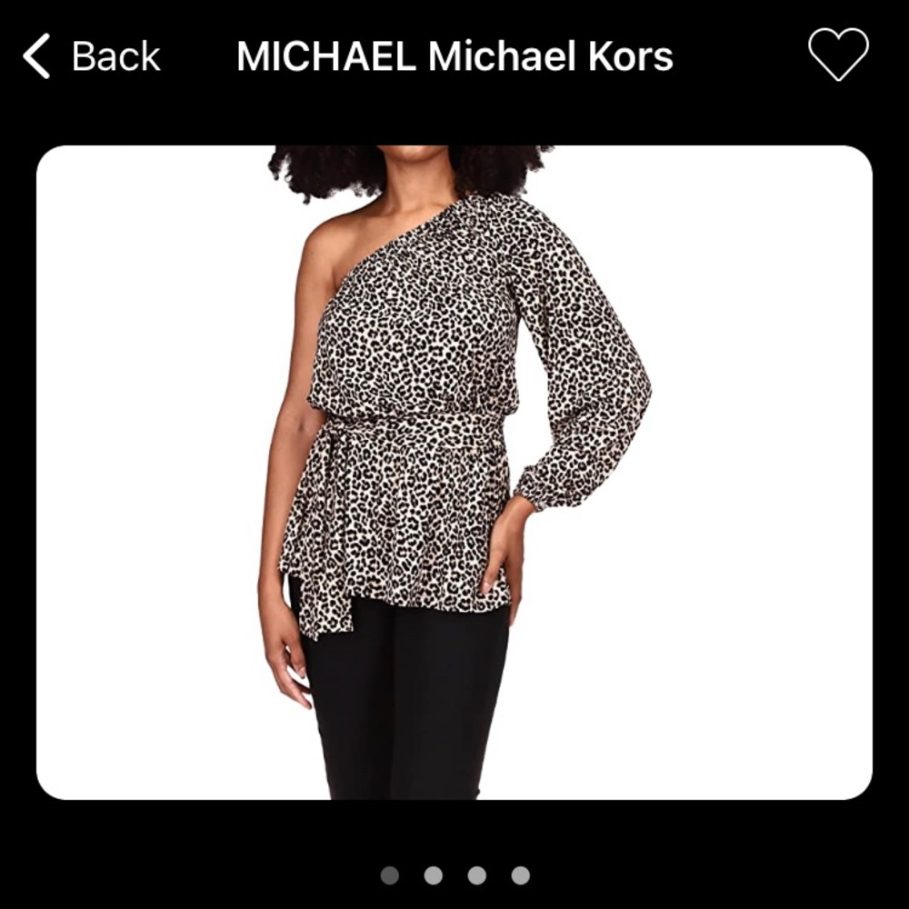 Michael Kors cheetah one shoulder tunic NWOT
